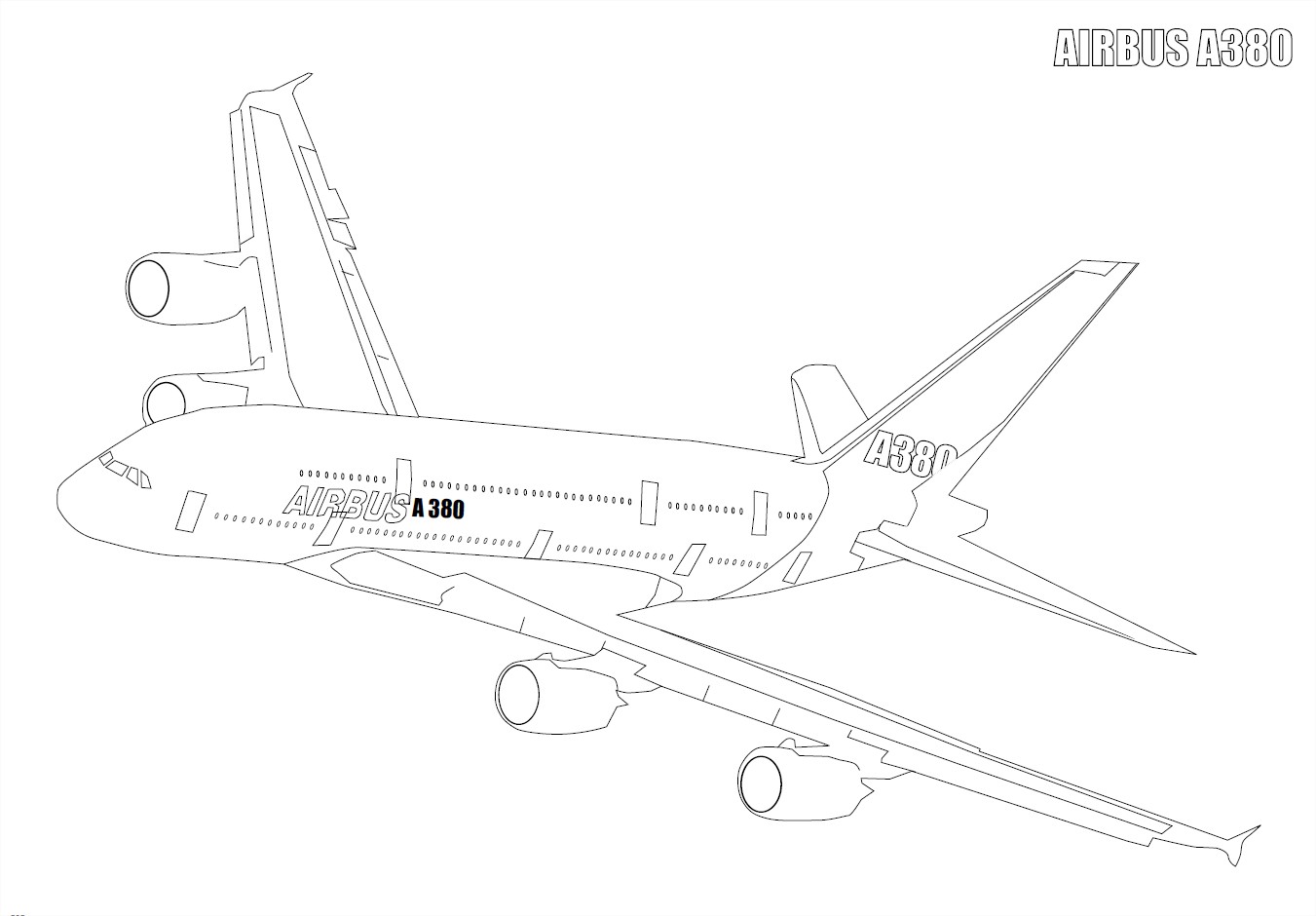 Coloriage avion airbus 380