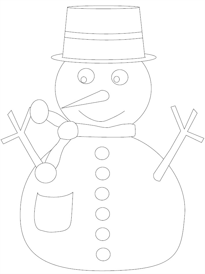 Coloriage gratuit bonhomme de neige