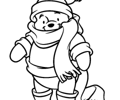 Coloriage Winnie l'ourson noel